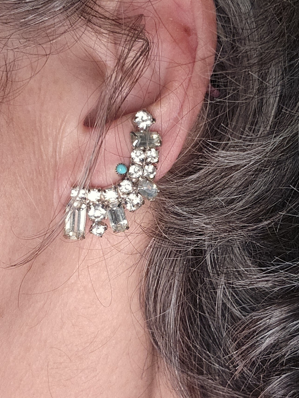 Vtg Crystal Earring Climber
